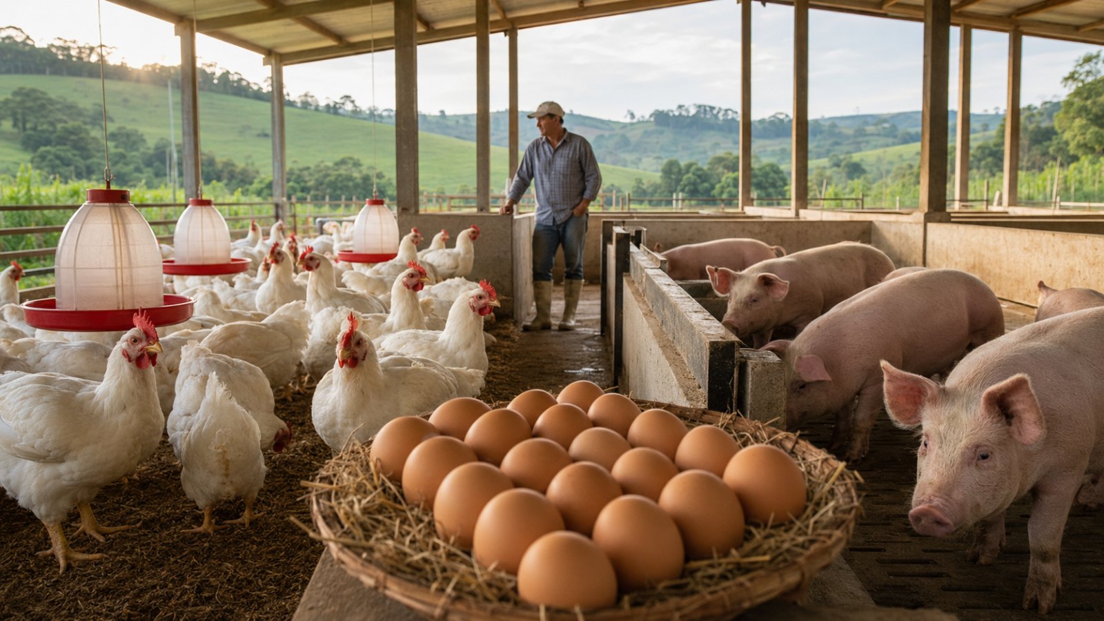 Produção de carne de frango, carne suína e ovos deve crescer no Brasil em 2026